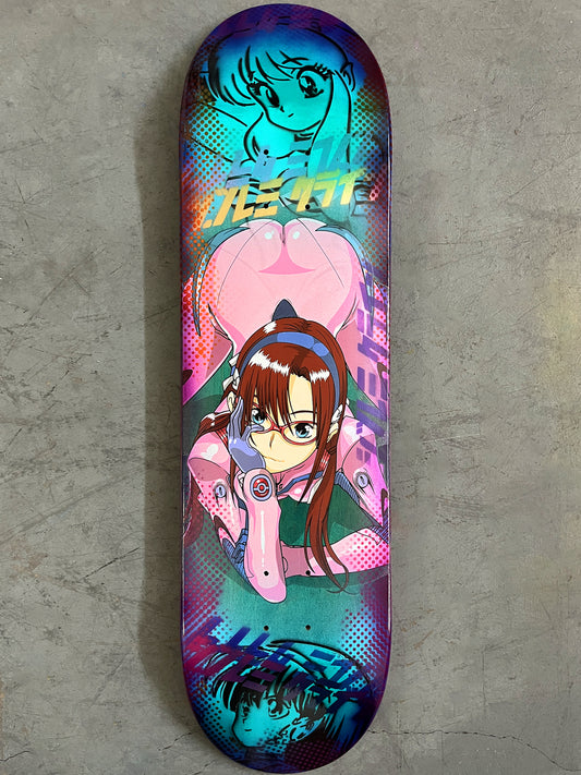 evangelion mari 8.5 X 32.25 AQUA/PINK/BLUE ANODIZED MIXED PROCESS SIGNED 1 of 1
