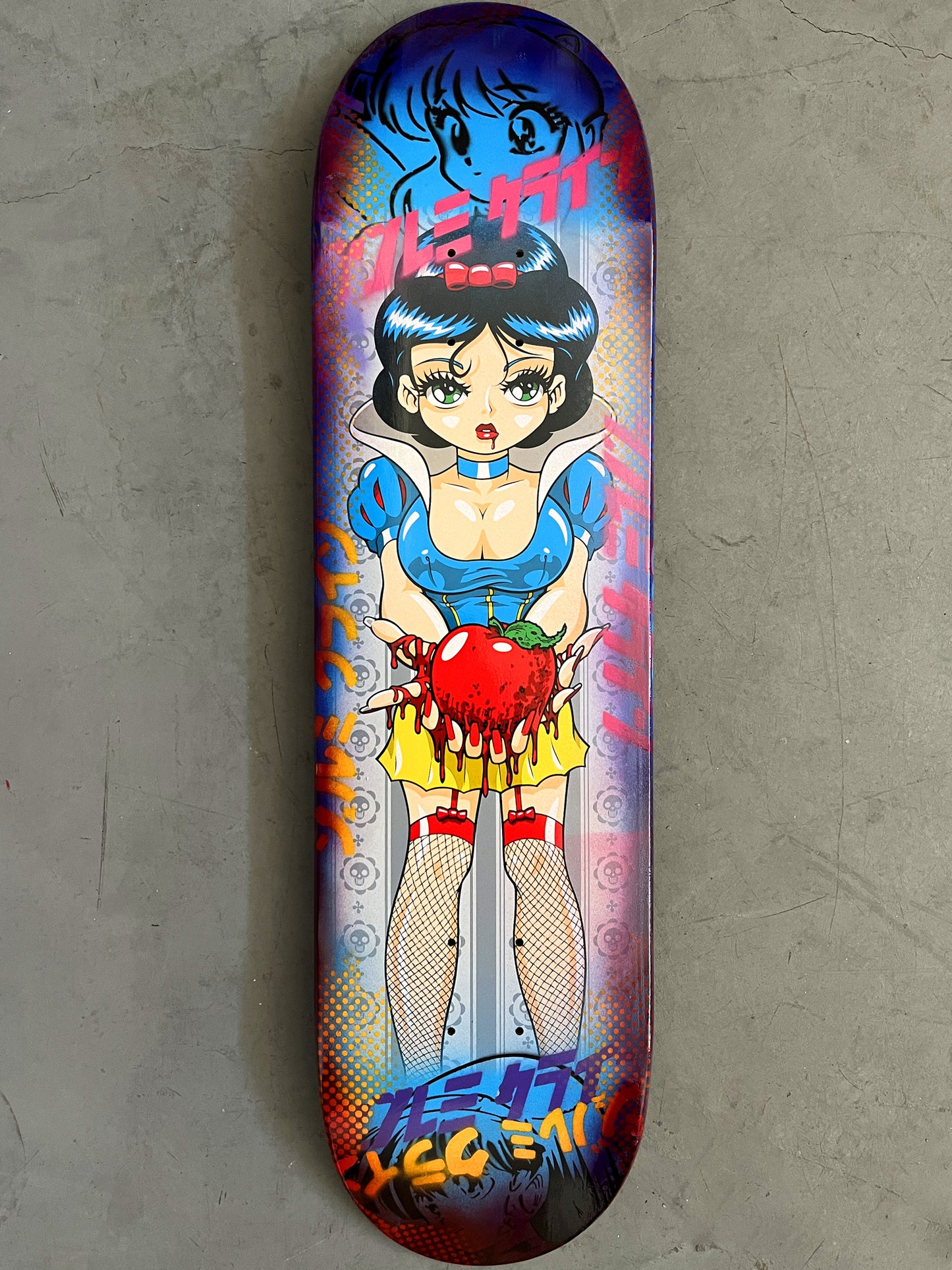 evil snow white 8.5 X 32.25 BLUE/RED ANODIZED MIXED PROCESS SIGNED 1 of 1
