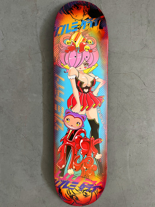 cheshire cat 7.88 X 31.75 YELLOW/RED ANODIZED MIXED PROCESS SIGNED 1 of 1