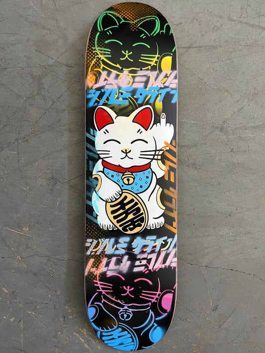 unlucky cat BLACK/LIGHT PINK/BLUE 8.0 X 31.75 MIXED PROCESS 1 OF 1 SIGNED