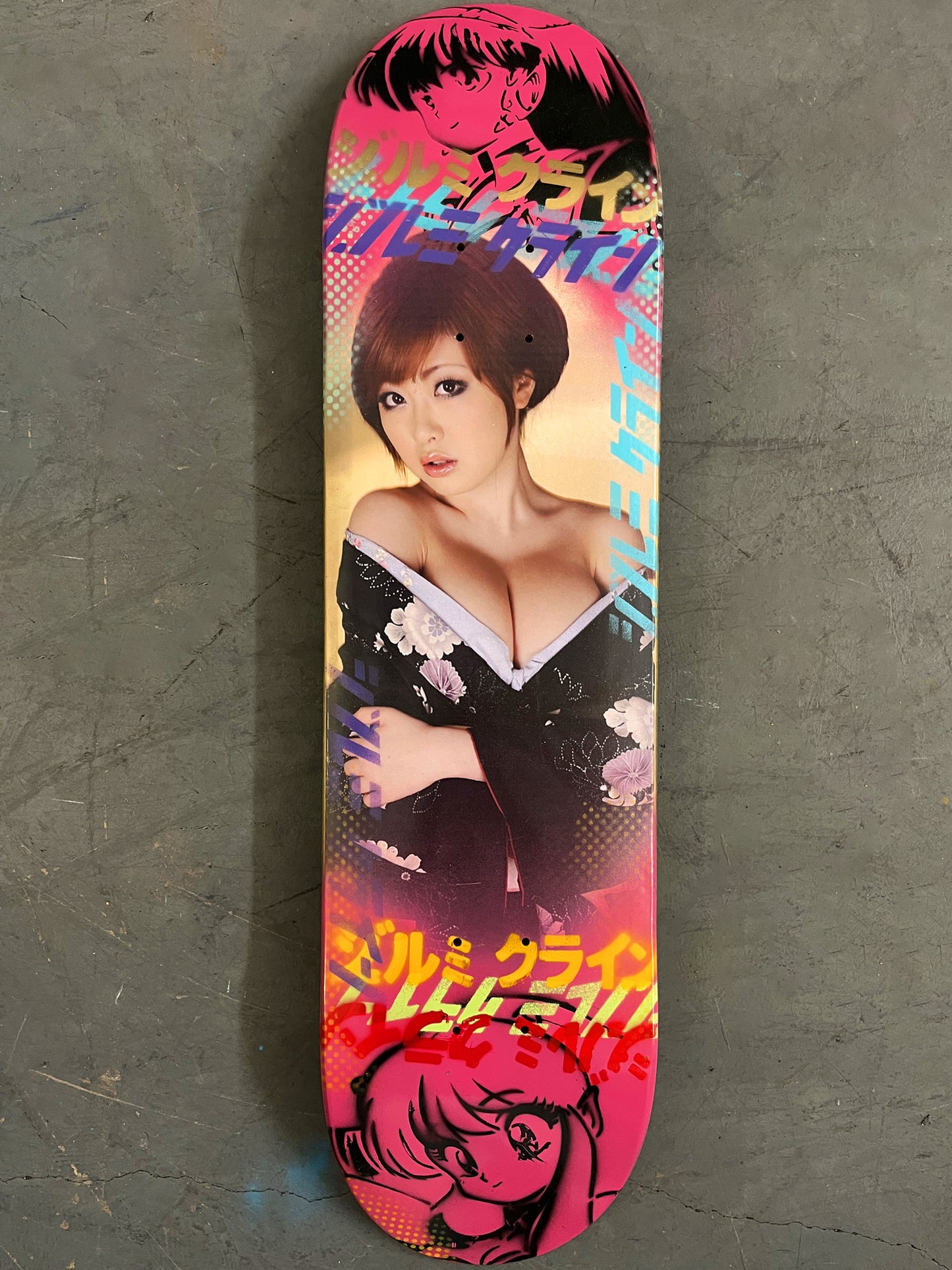 geisha 8.25 X 32.25 PINK/PURPLE/BLUE MIXED PROCESS SIGNED 1 of 1