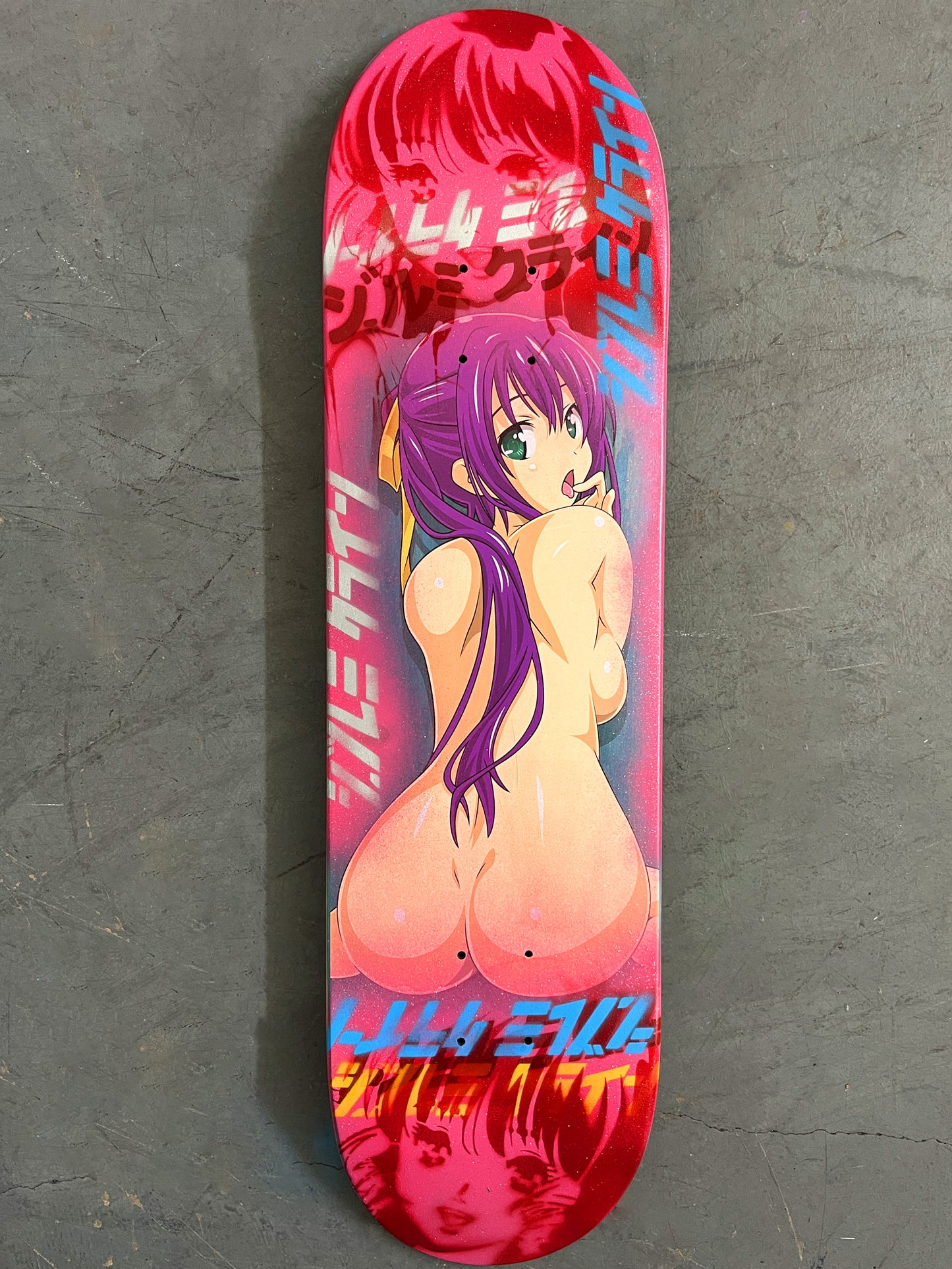 misaki 8.25 X 32.25 PINK GLITTER MIXED PROCESS SIGNED 1 of 1