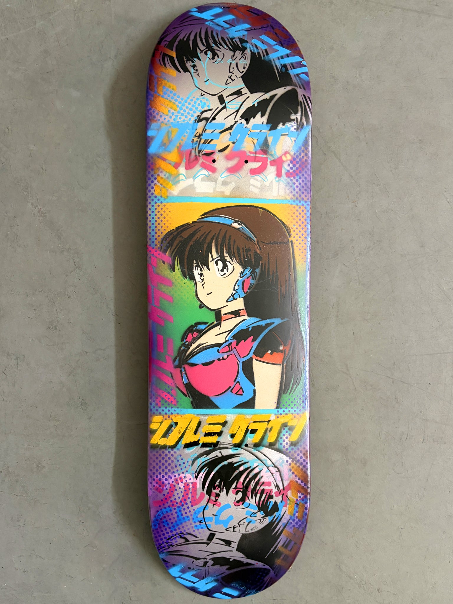 【amaproject】『少女』Design by JaneBirkin dream girl collage 8.5 X 32.25 SILVER/PURPLE ANODIZED HAND PAINTED