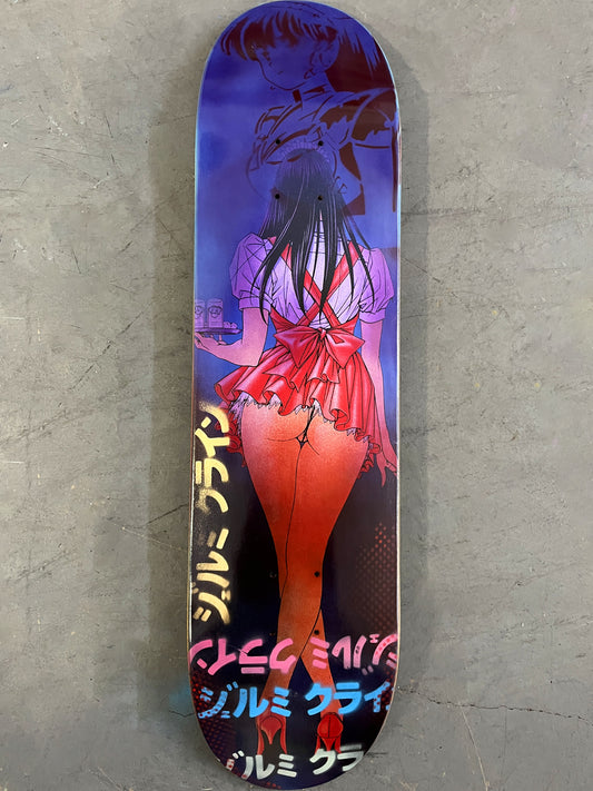 waitress in trouble 8.0 X 31.75 ANODIZED BLUE/RED MIXED PROCESS SIGNED 1 of 1