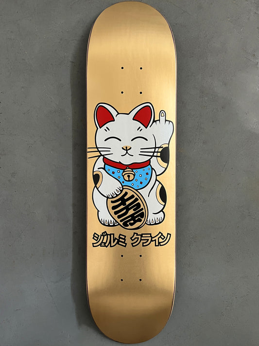 SIGNED HAND SCREENED unlucky cat METALLIC GOLD 8.0 X 31.75