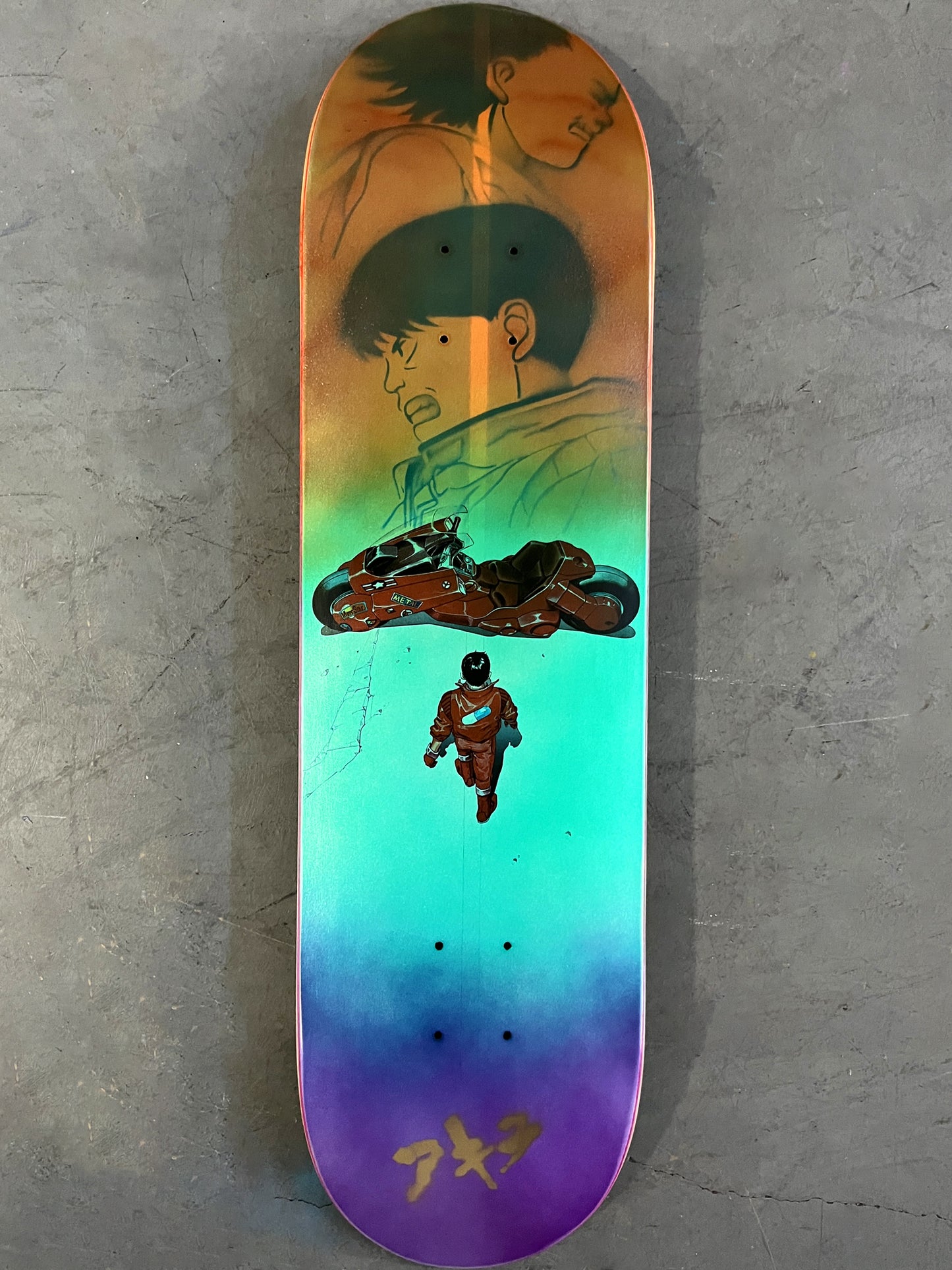 kaneda II 8.5 X 32.25 PURPLE/AQUA/ORANGE MIXED PROCESS 1 OF 1 SIGNED