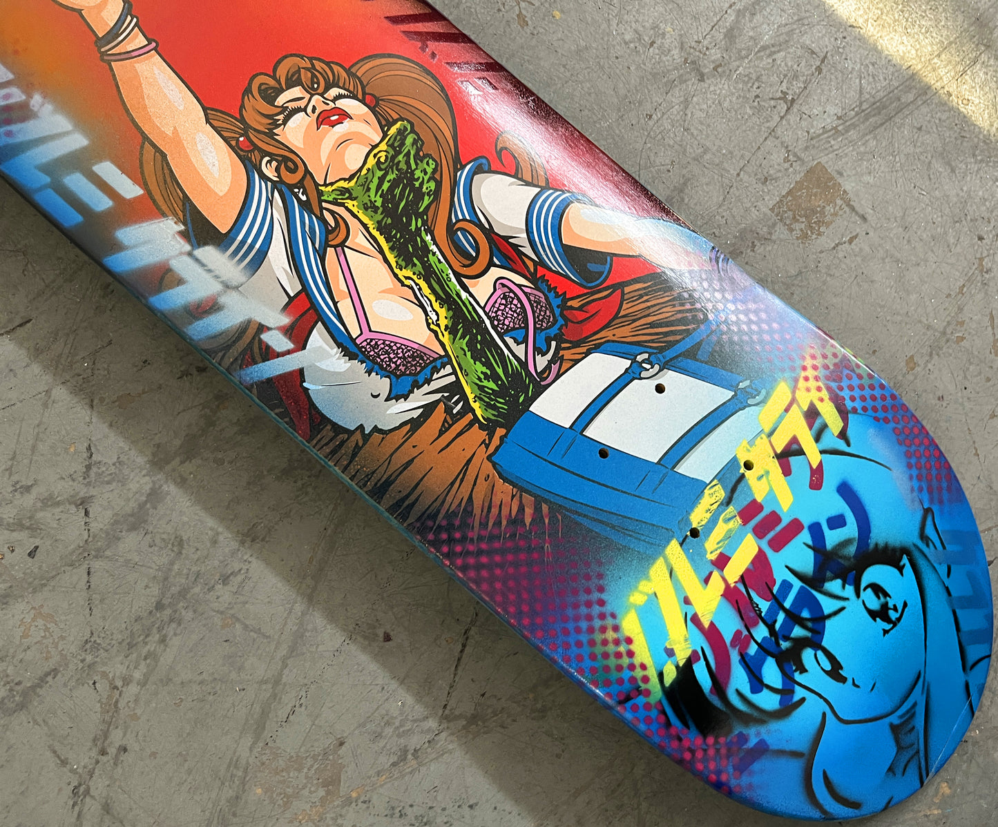 evil dead 8.0 X 31.75 BLUE/PURPLE MIXED PROCESS SIGNED 1 of 1