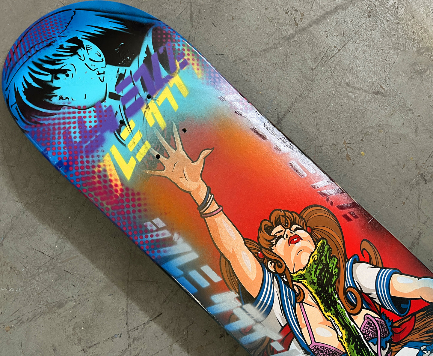 evil dead 8.0 X 31.75 BLUE/PURPLE MIXED PROCESS SIGNED 1 of 1