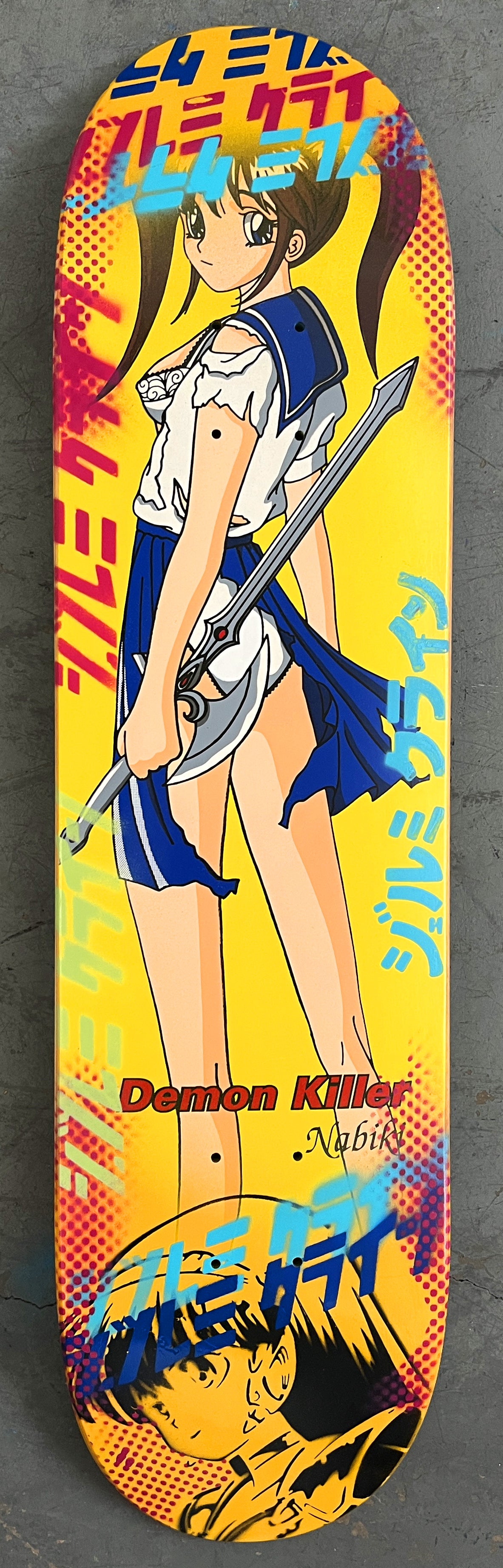 demon killer nabiki 8.0 X 31.75 YELLOW MIXED PROCESS SIGNED 1 of 1