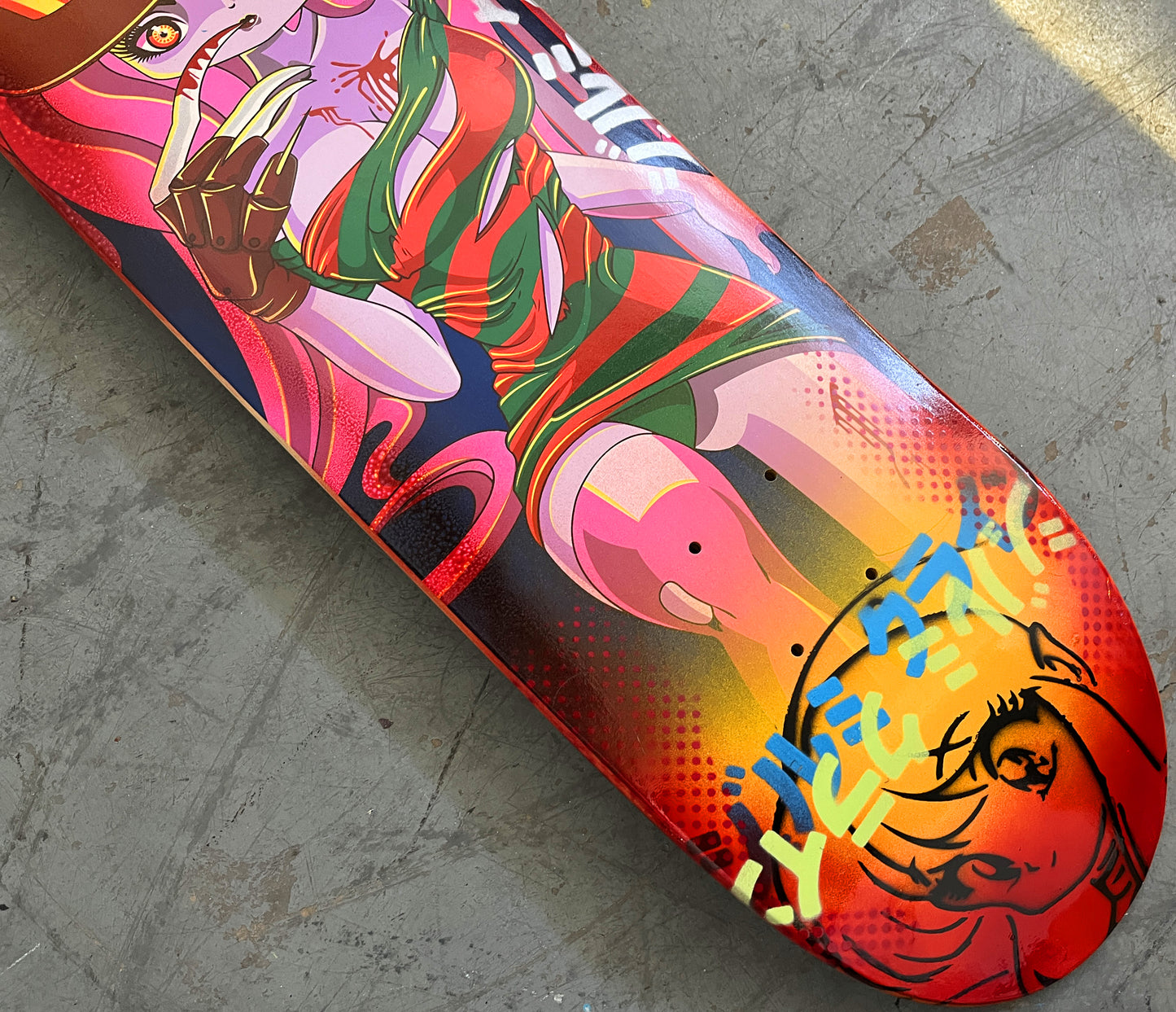 Freddy 7.88 X 31.75 YELLOW/RED ANODIZED MIXED PROCESS SIGNED 1 of 1