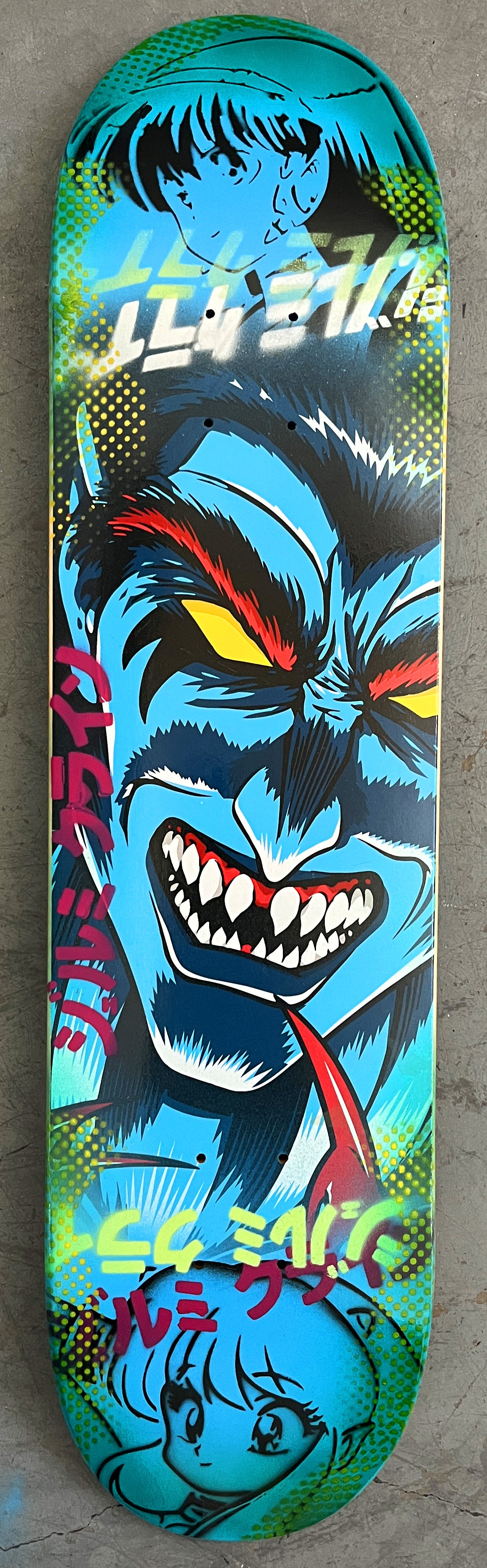 demon hunter 7.88 X 31.75 BLUE/AQUA MIXED PROCESS SIGNED 1 of 1