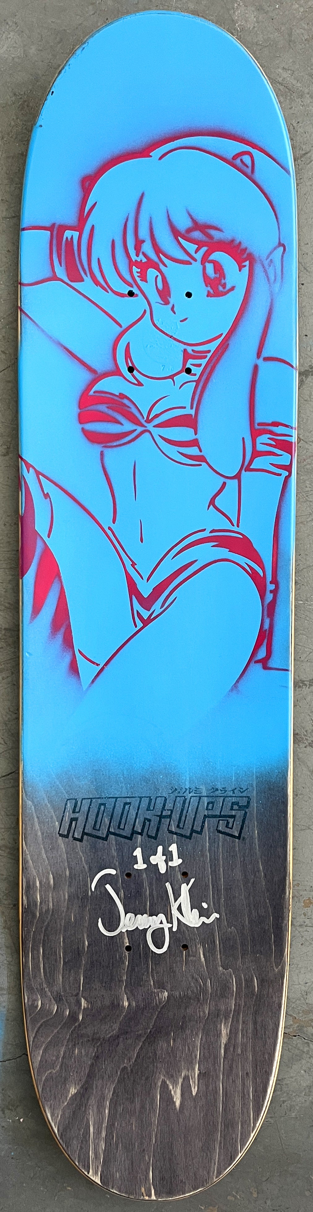 demon hunter 7.88 X 31.75 BLUE/AQUA MIXED PROCESS SIGNED 1 of 1