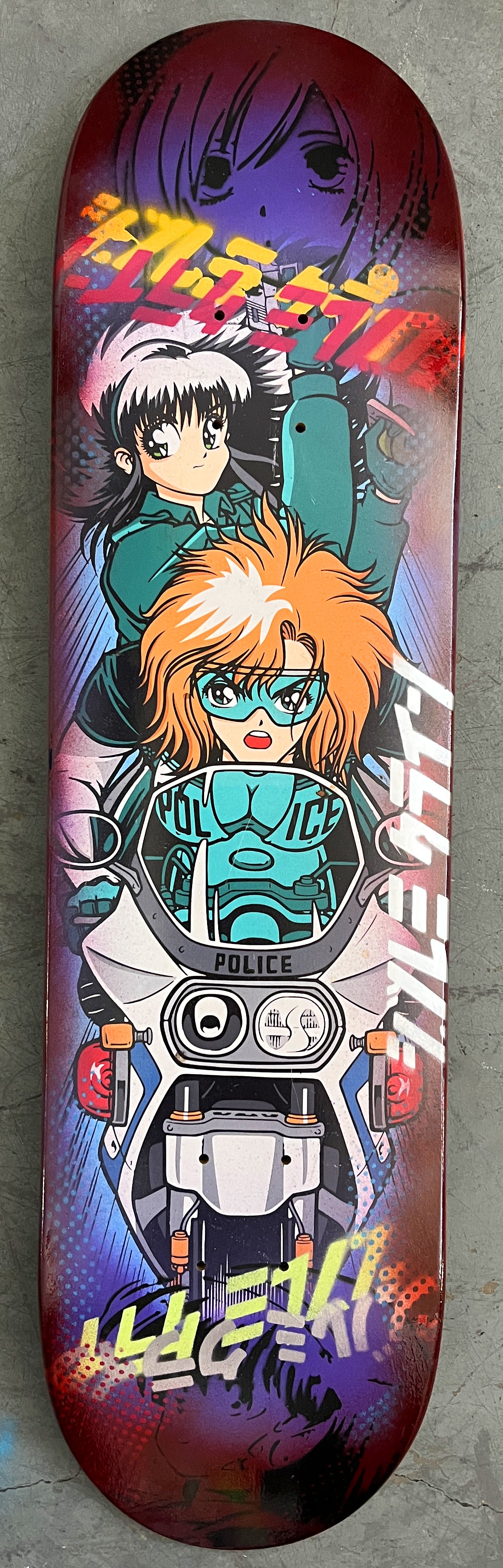 tokyo city police 7.88 X 31.75 RED/PURPLE ANODIZED MIXED PROCESS SIGNED 1 of 1