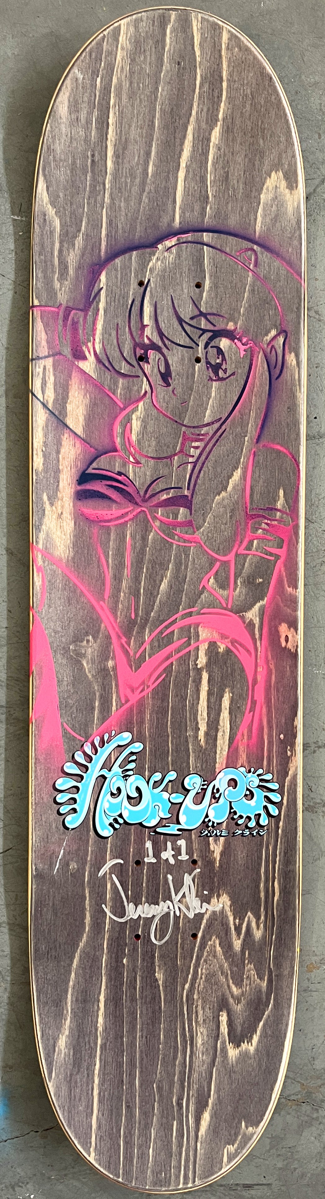 cheshire cat girl 7.88 X 31.75 BLUE/RED ANODIZED MIXED PROCESS SIGNED 1 of 1