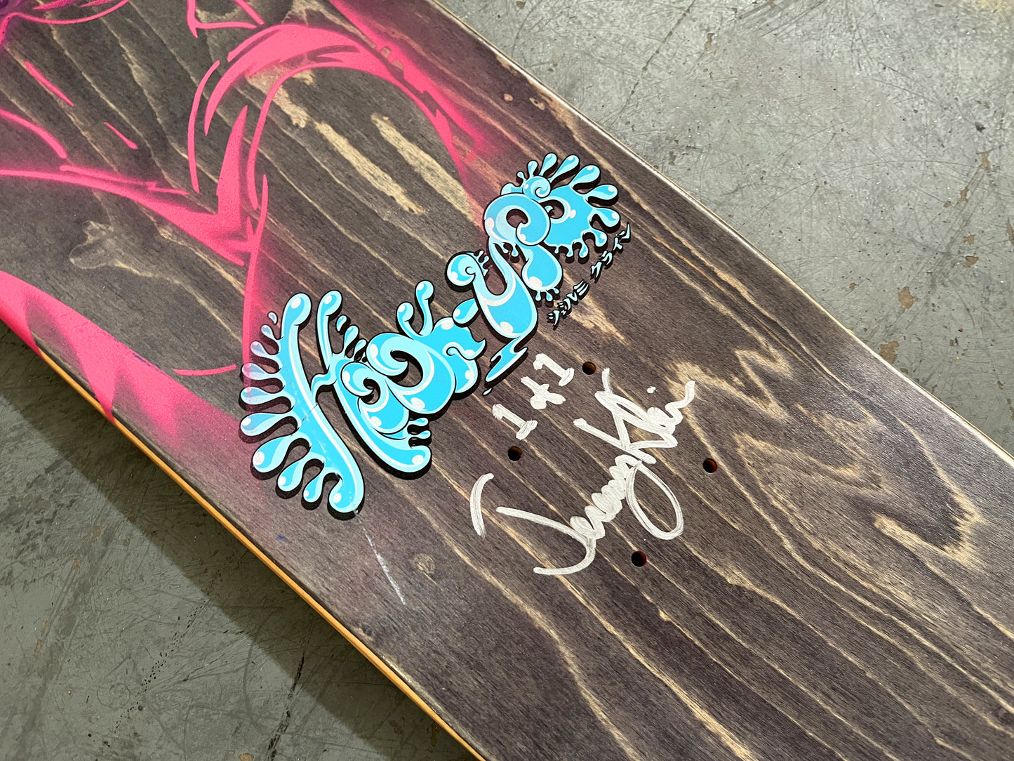 cheshire cat girl 7.88 X 31.75 BLUE/RED ANODIZED MIXED PROCESS SIGNED 1 of 1