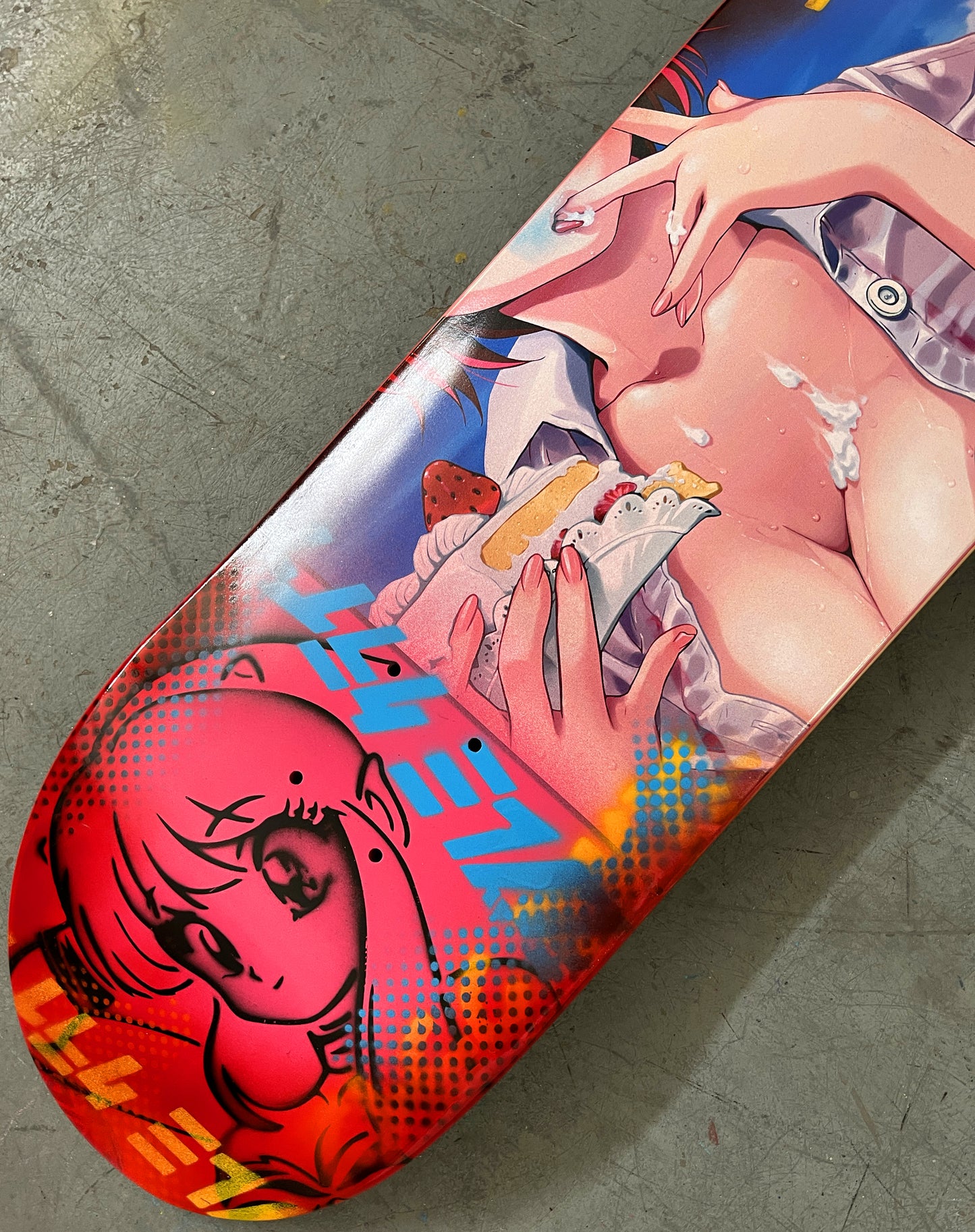 strawberry shortcake 8.5 X 32.25 PINK/RED ANODIZED MIXED PROCESS SIGNED 1 of 1