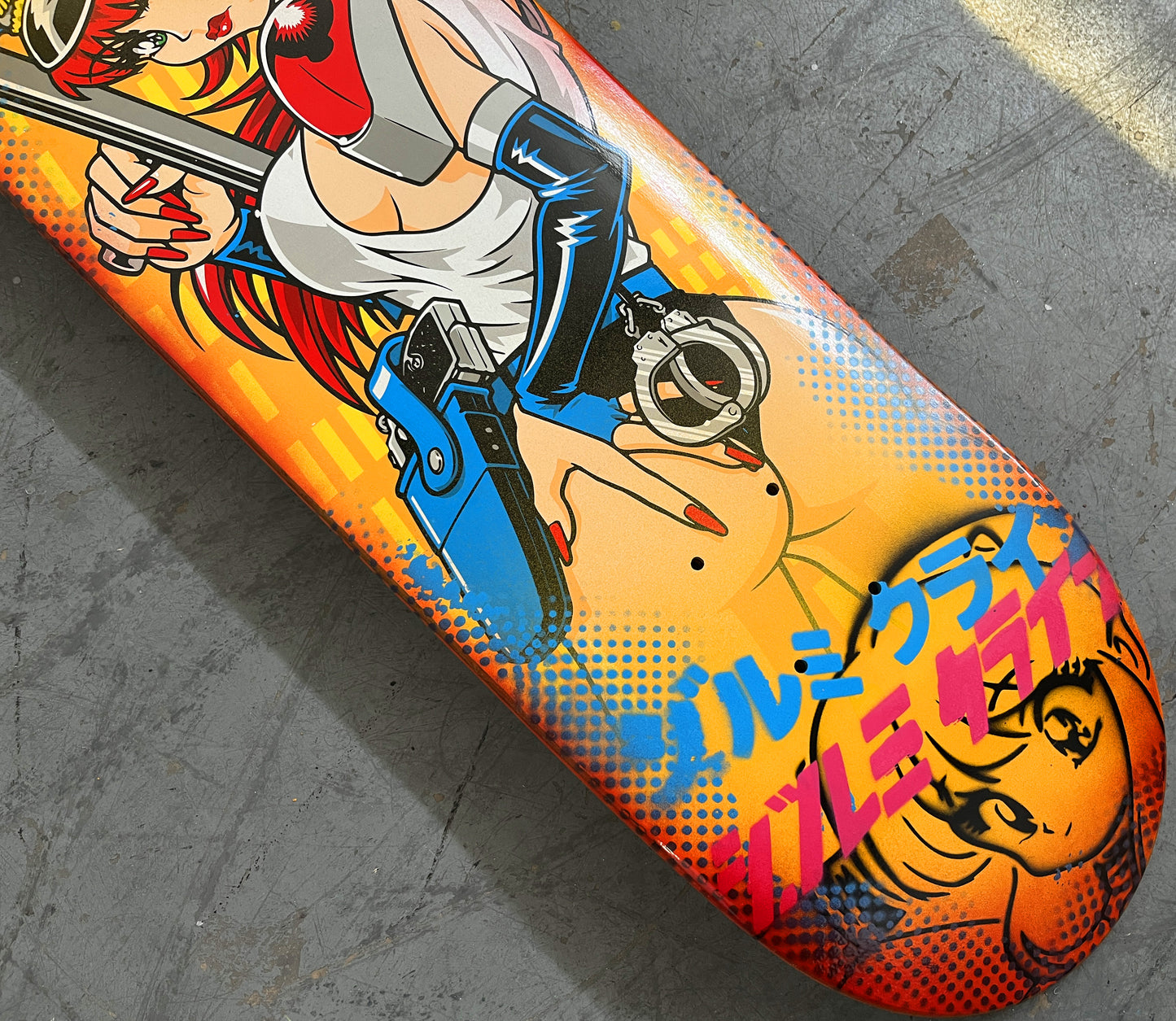 supercop 8.25 X 32.25 YELLOW/RED ANODIZED MIXED PROCESS SIGNED 1 of 1