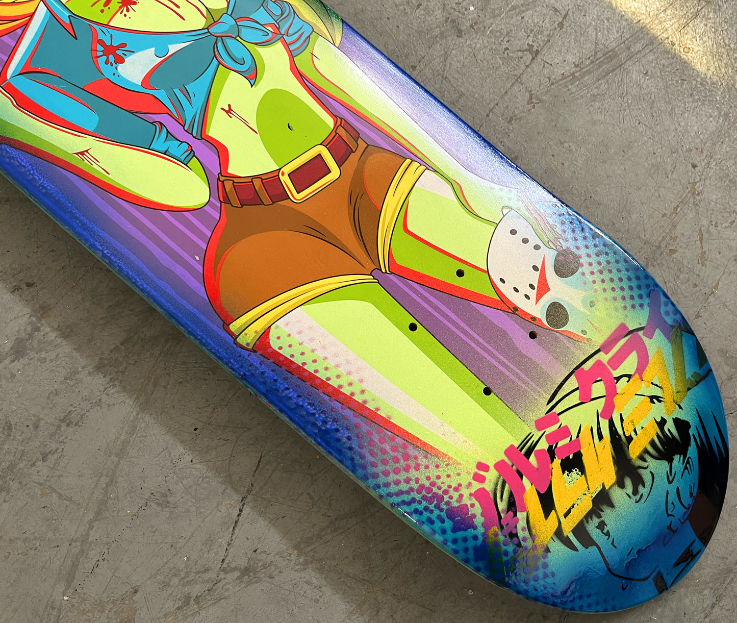 jason 7.88 X 31.75 GREEN/BLUE ANODIZED MIXED PROCESS SIGNED 1 of 1