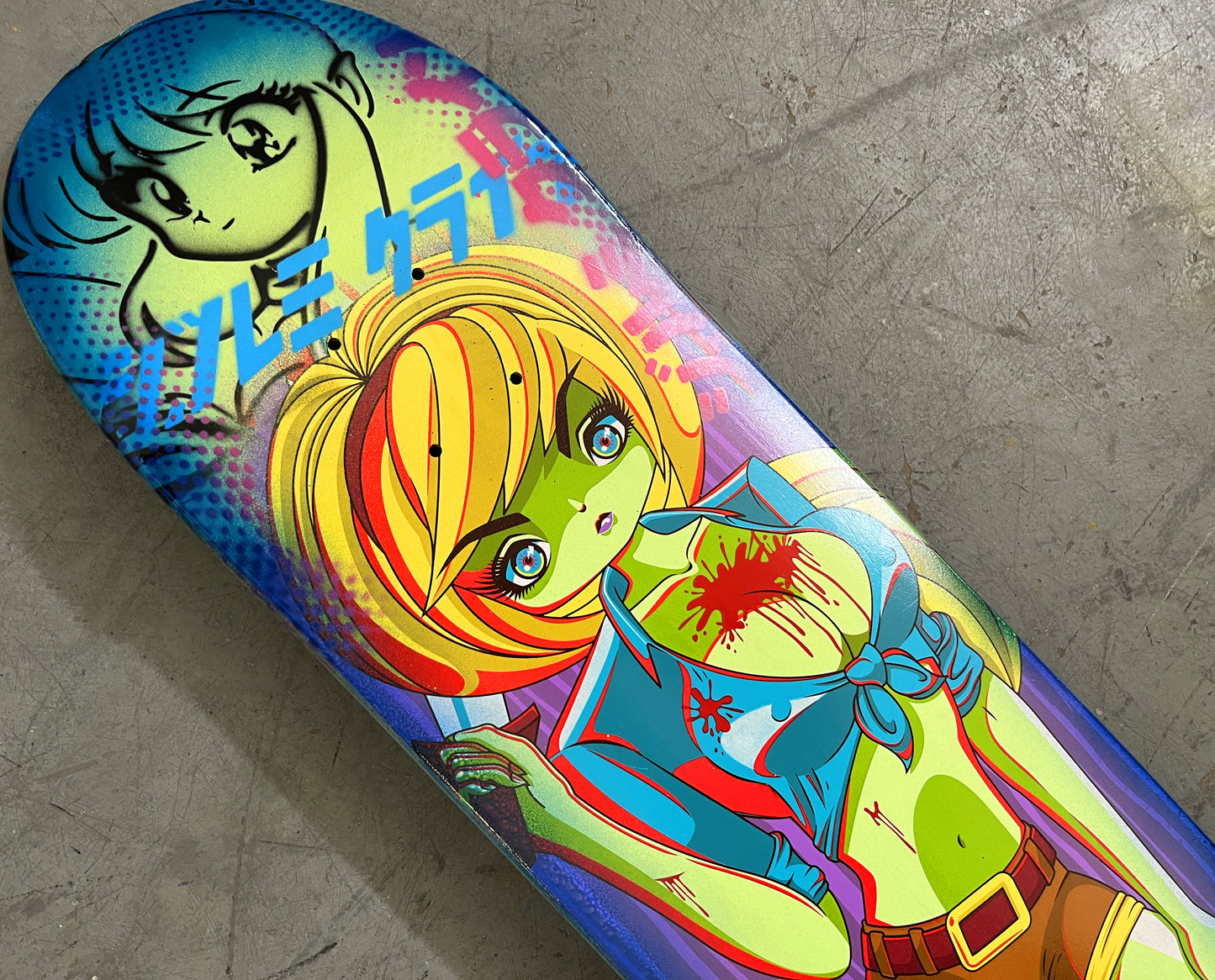 jason 7.88 X 31.75 GREEN/BLUE ANODIZED MIXED PROCESS SIGNED 1 of 1
