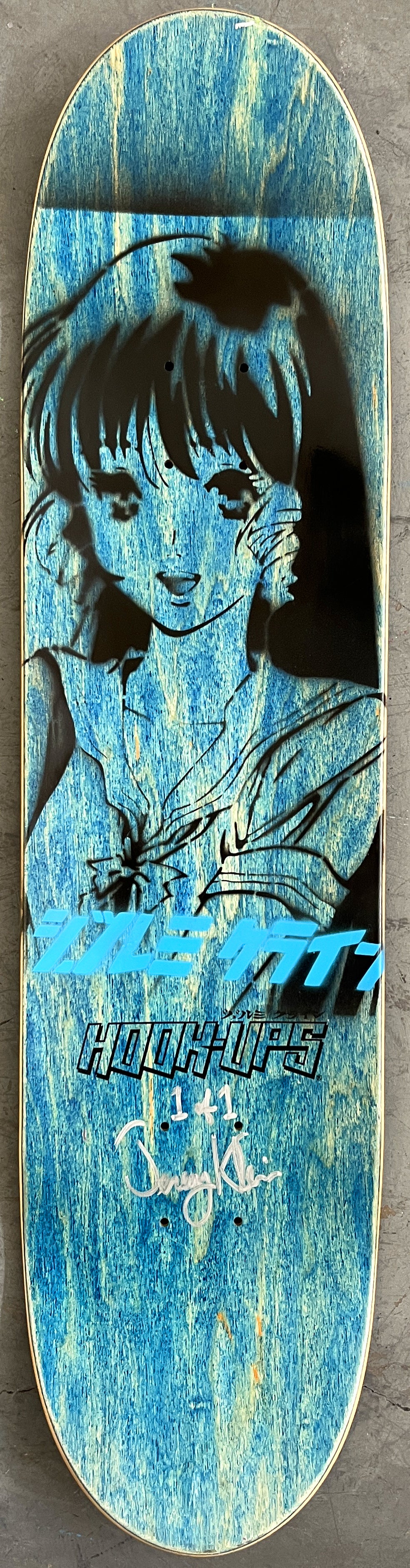 jason 7.88 X 31.75 GREEN/BLUE ANODIZED MIXED PROCESS SIGNED 1 of 1