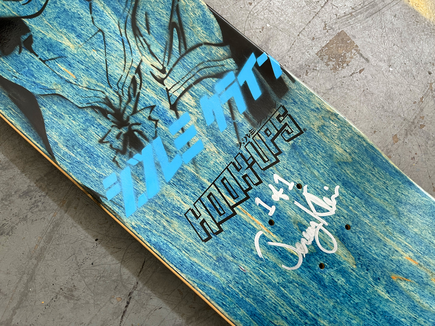 jason 7.88 X 31.75 GREEN/BLUE ANODIZED MIXED PROCESS SIGNED 1 of 1