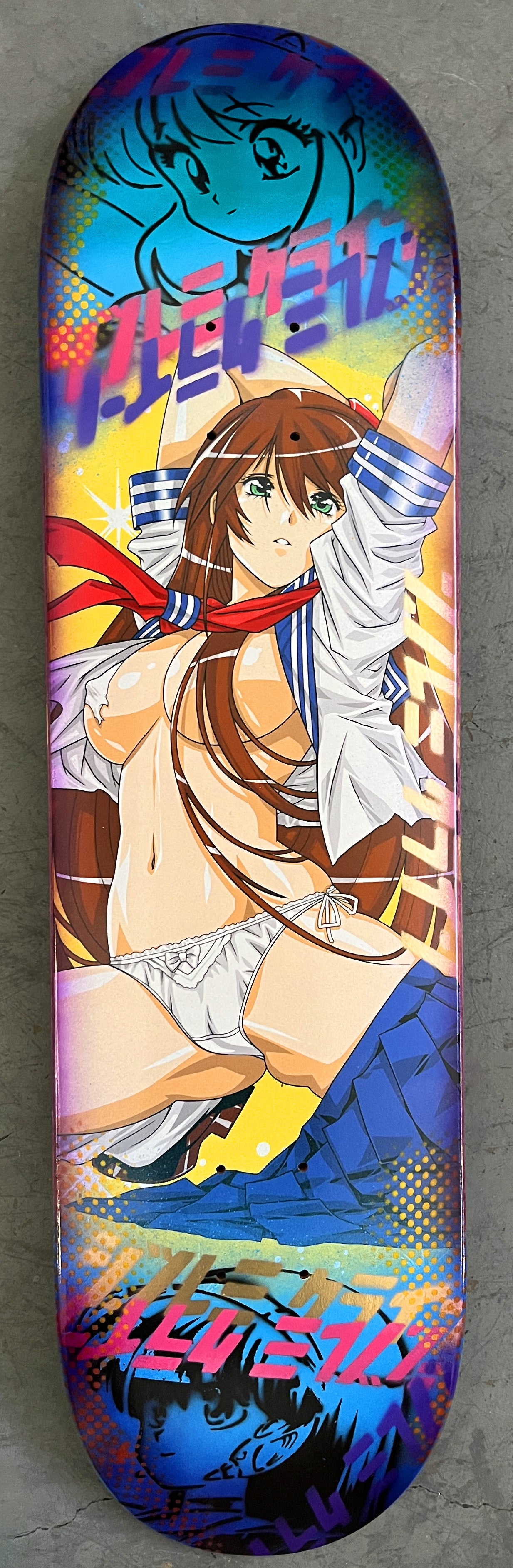 battle school girl 8.25 X 32.25 BLUE ANODIZED MIXED PROCESS SIGNED 1 of 1