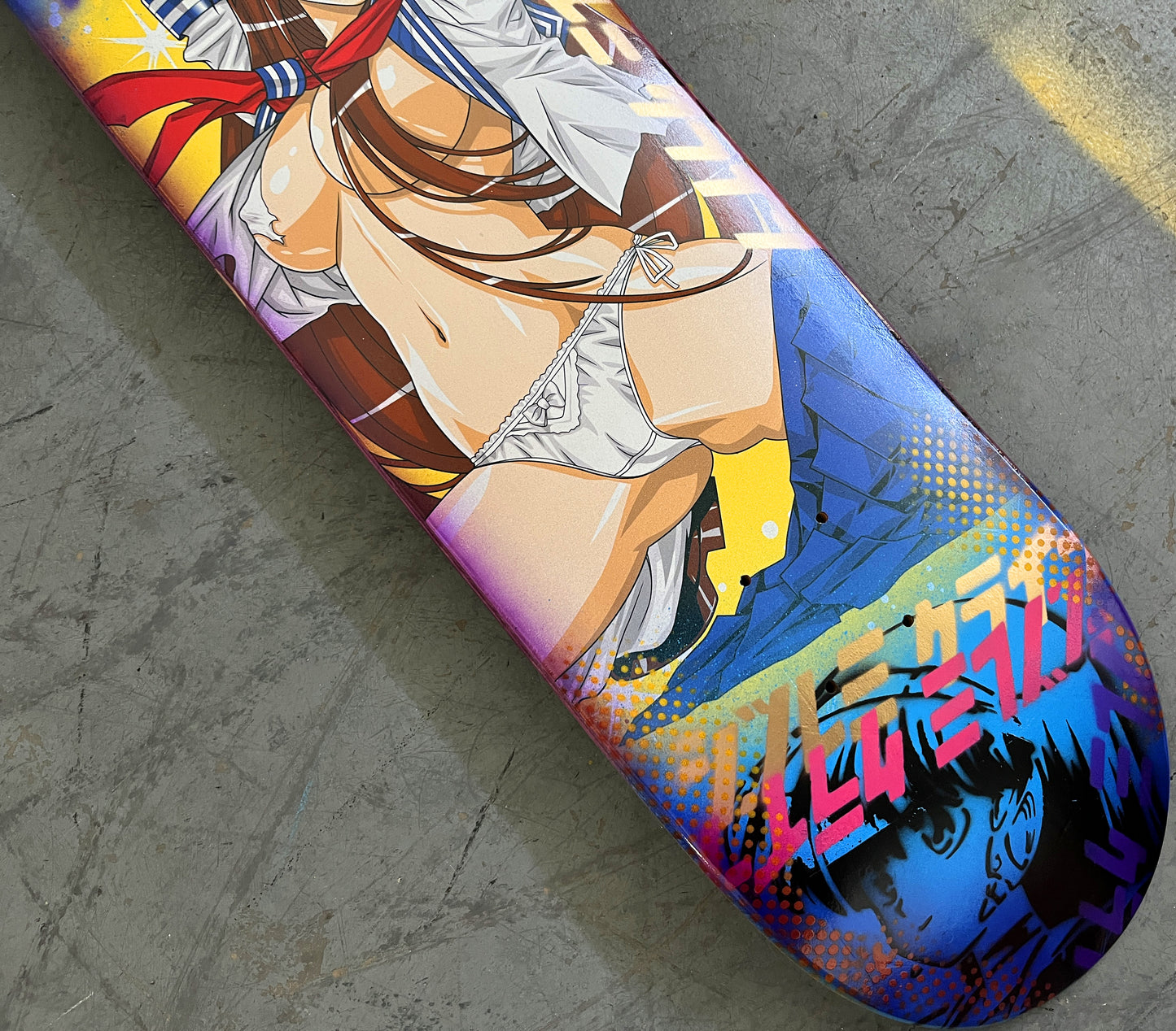 battle school girl 8.25 X 32.25 BLUE ANODIZED MIXED PROCESS SIGNED 1 of 1