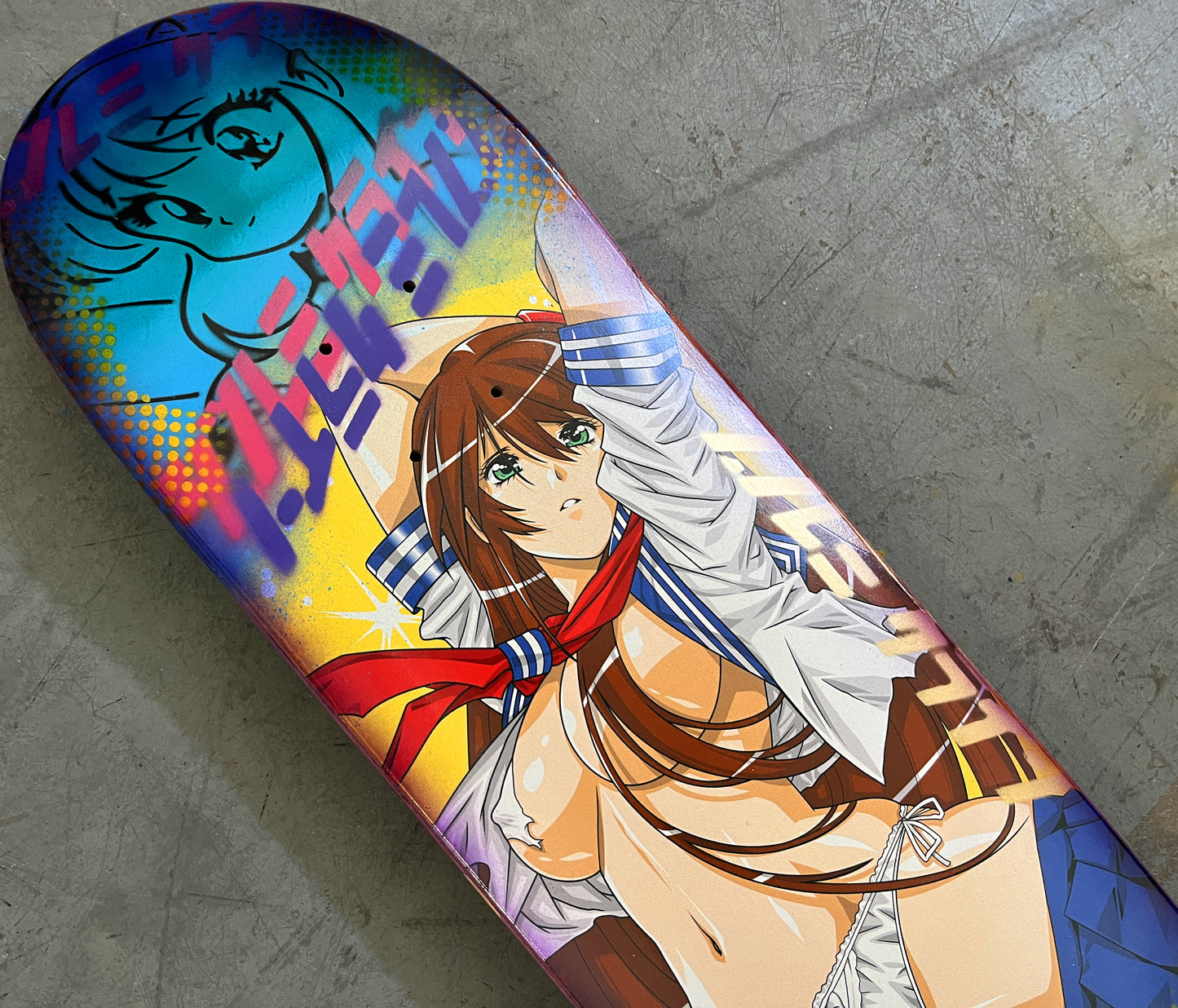 battle school girl 8.25 X 32.25 BLUE ANODIZED MIXED PROCESS SIGNED 1 of 1