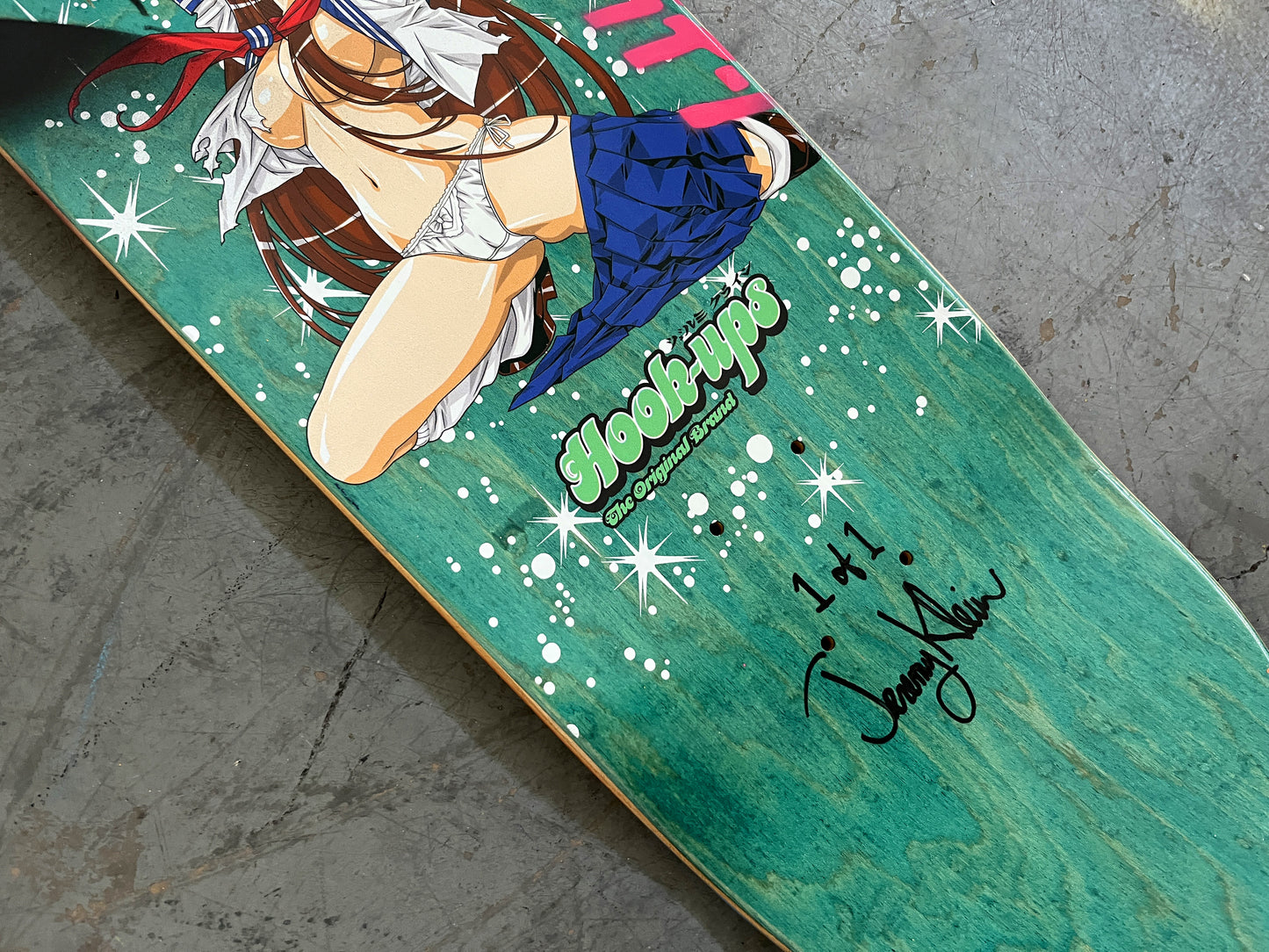 battle school girl 8.25 X 32.25 BLUE ANODIZED MIXED PROCESS SIGNED 1 of 1