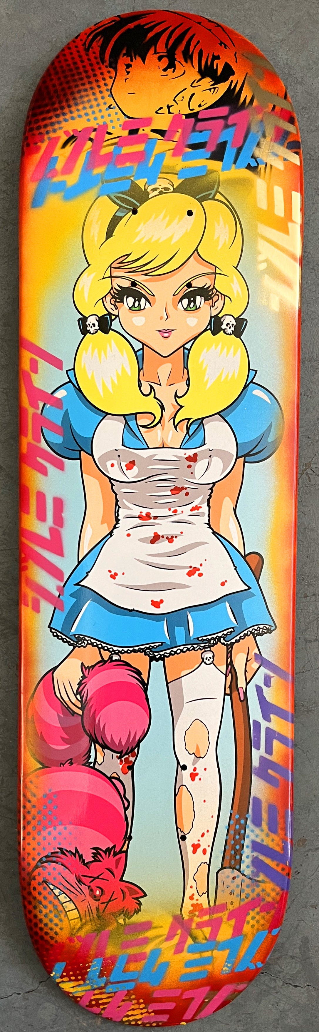 evil alice 8.5 X 32.25 SUNSET/RED ANODIZED MIXED PROCESS SIGNED 1 of 1