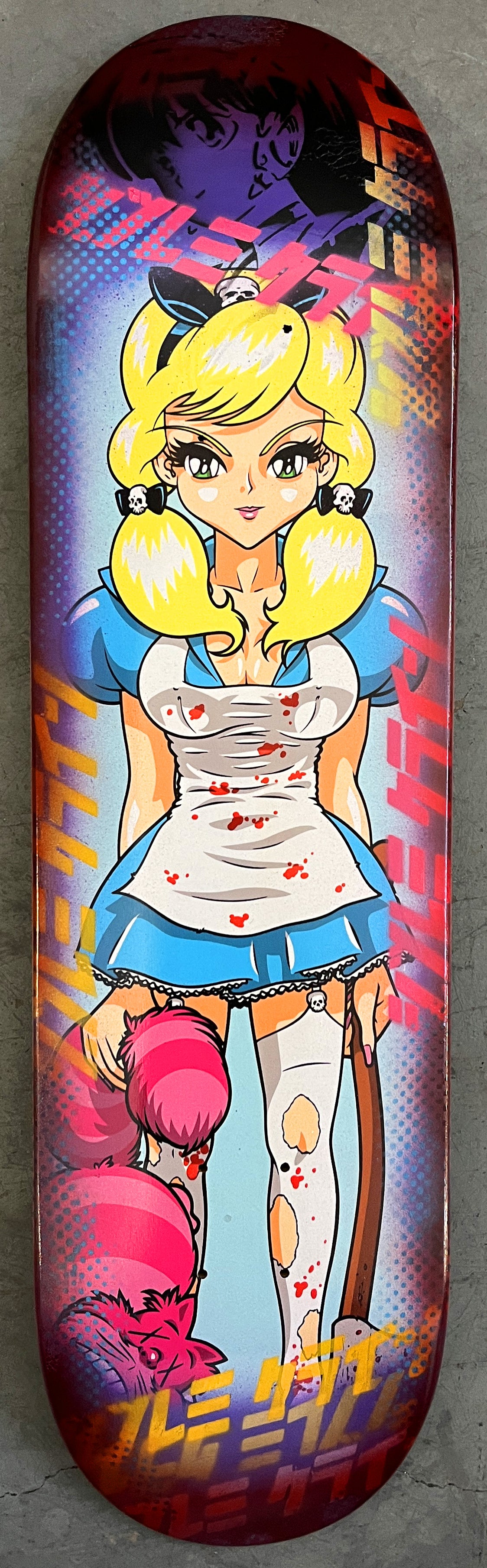 evil alice 8.5 X 32.25 PURPLE/RED ANODIZED MIXED PROCESS SIGNED 1 of 1