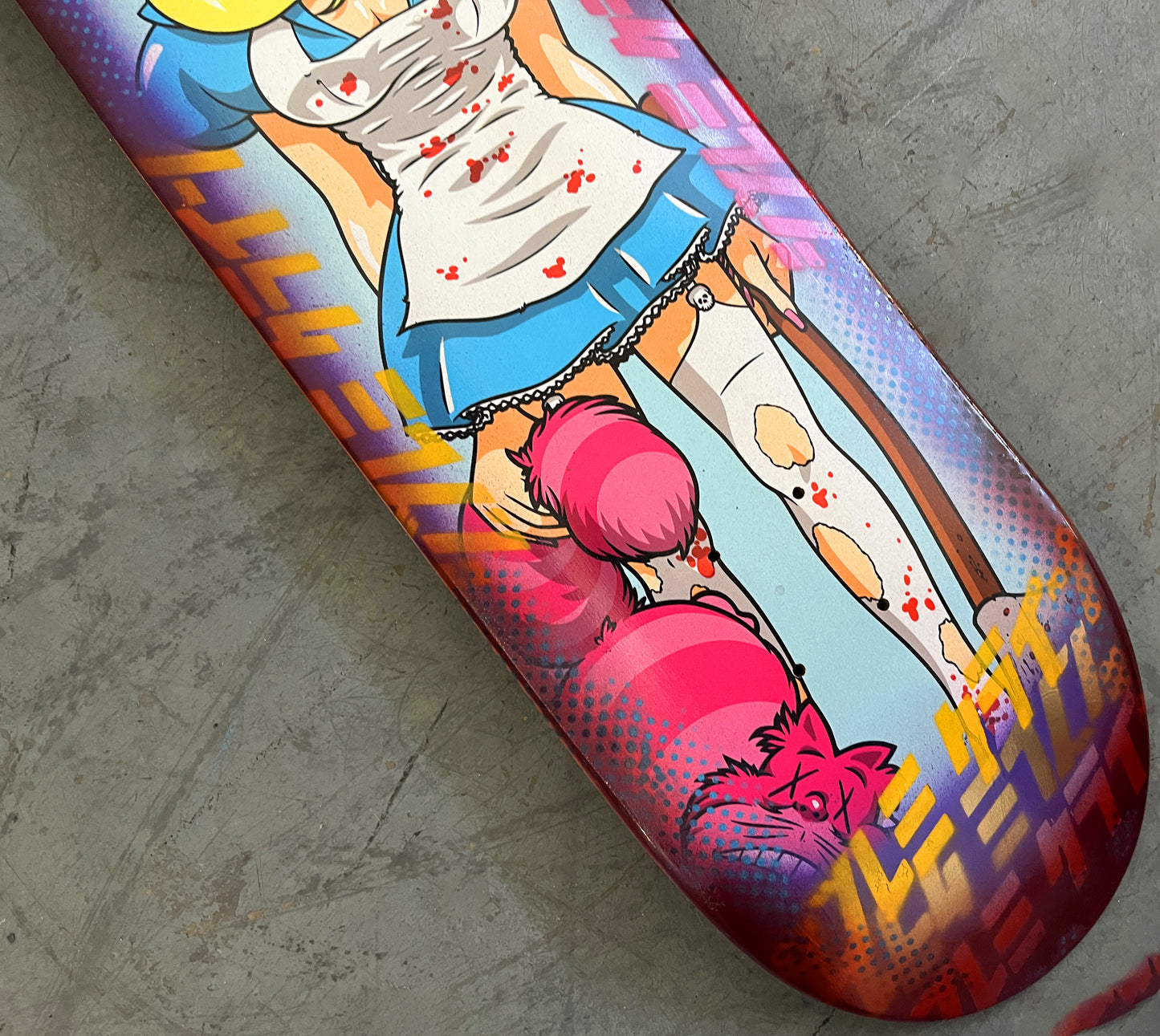 evil alice 8.5 X 32.25 PURPLE/RED ANODIZED MIXED PROCESS SIGNED 1 of 1