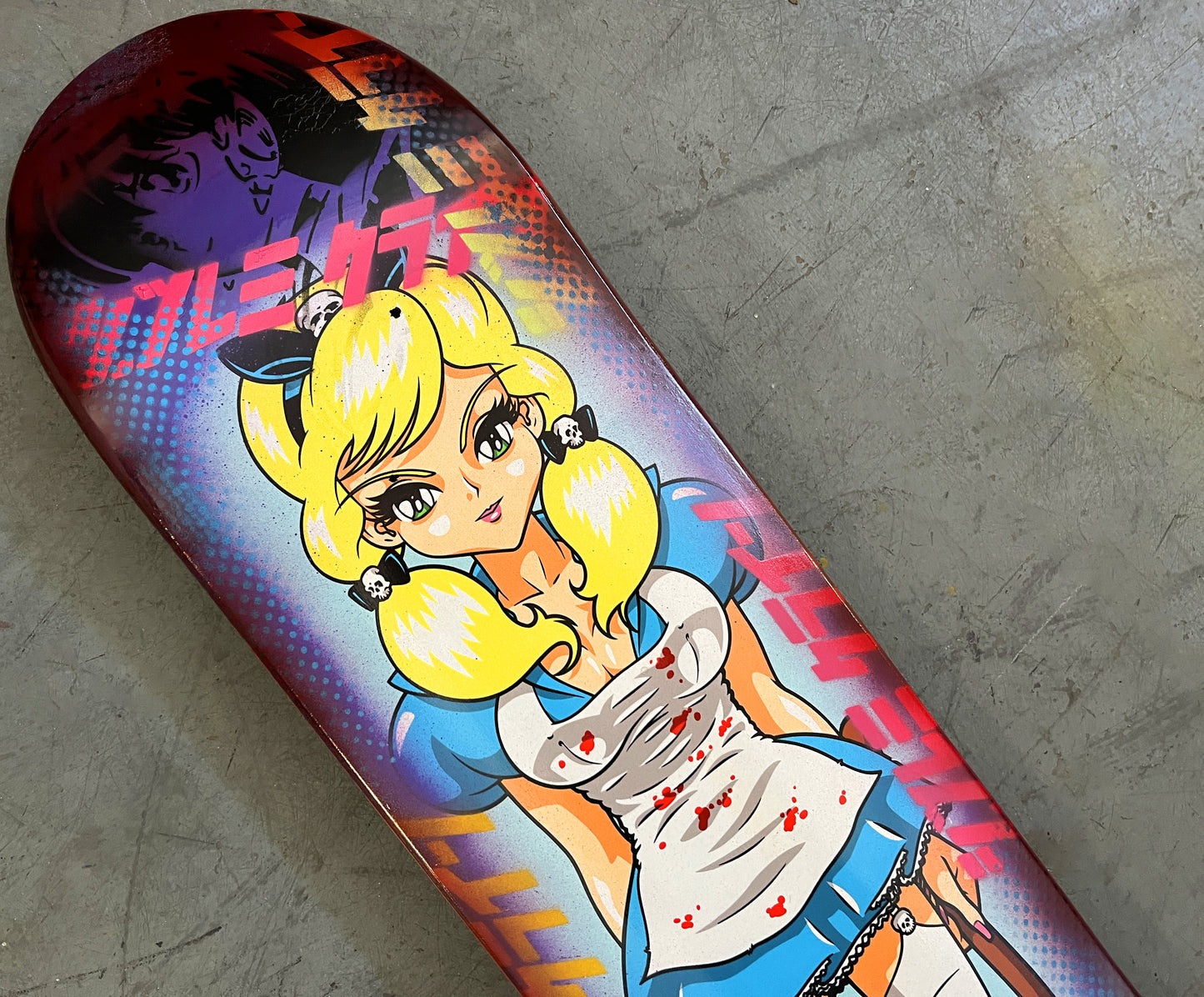 evil alice 8.5 X 32.25 PURPLE/RED ANODIZED MIXED PROCESS SIGNED 1 of 1