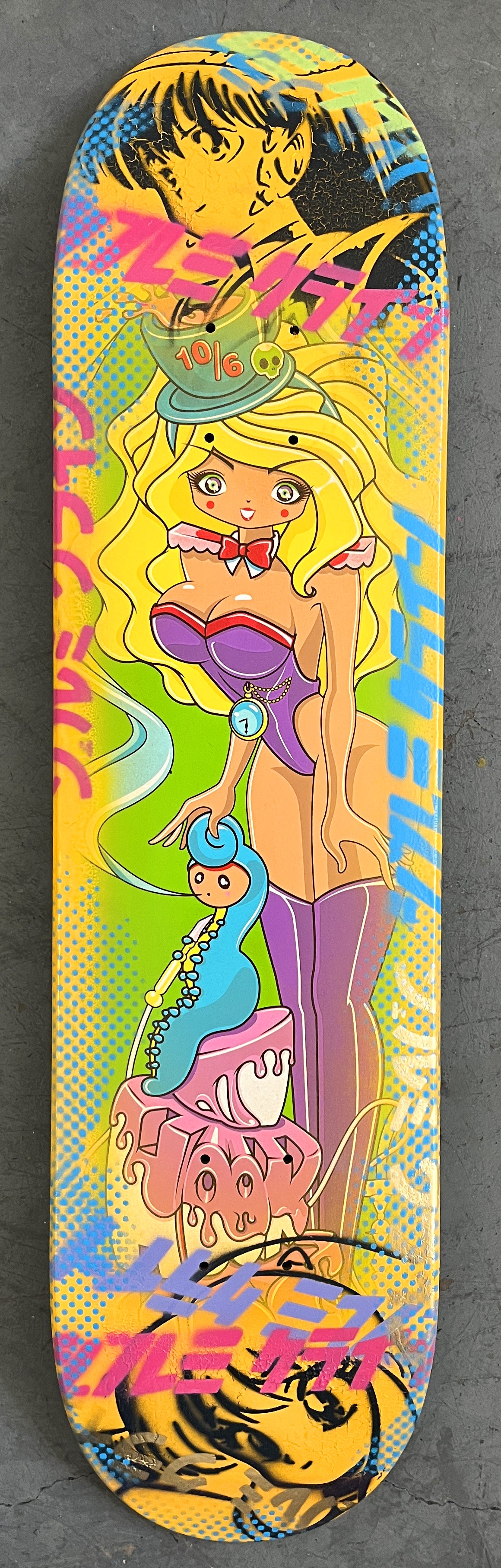 mad hatter 7.88 X 31.75 YELLOW ANODIZED MIXED PROCESS SIGNED 1 of 1