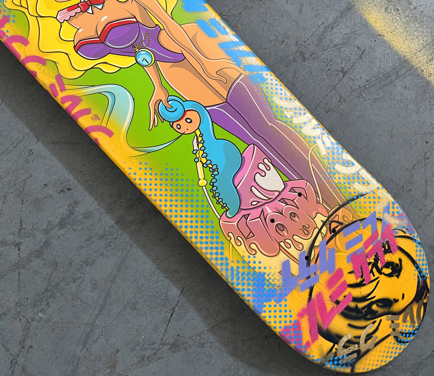 mad hatter 7.88 X 31.75 YELLOW ANODIZED MIXED PROCESS SIGNED 1 of 1