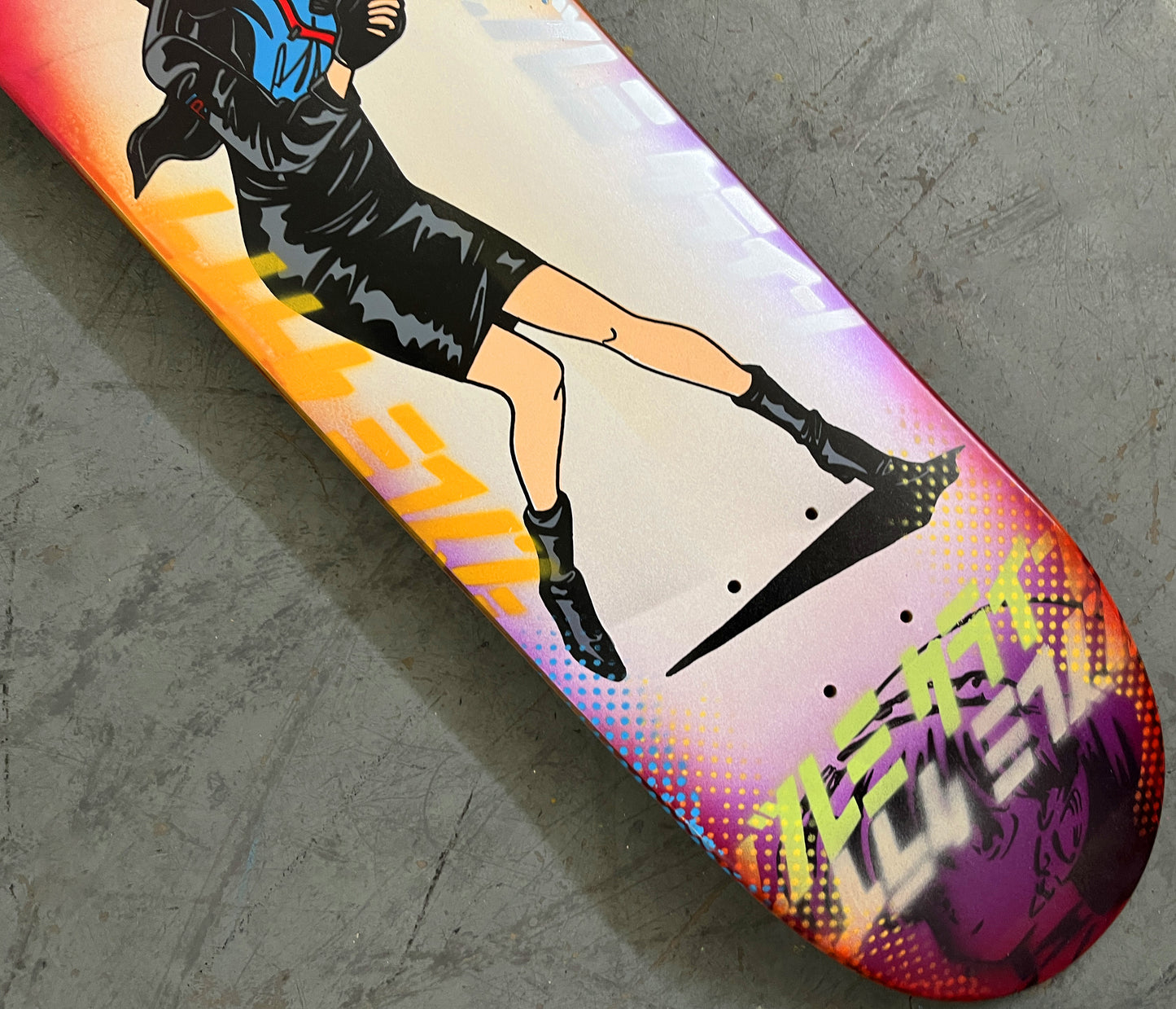 police girl 7.5 X 31.75 WHITE/PINK/RED ANODIZED MIXED PROCESS SIGNED 1 of 1