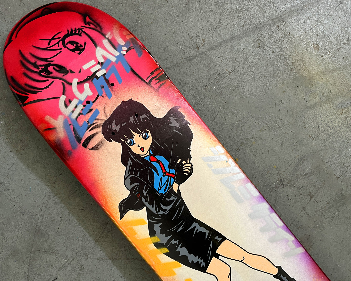 police girl 7.5 X 31.75 WHITE/PINK/RED ANODIZED MIXED PROCESS SIGNED 1 of 1