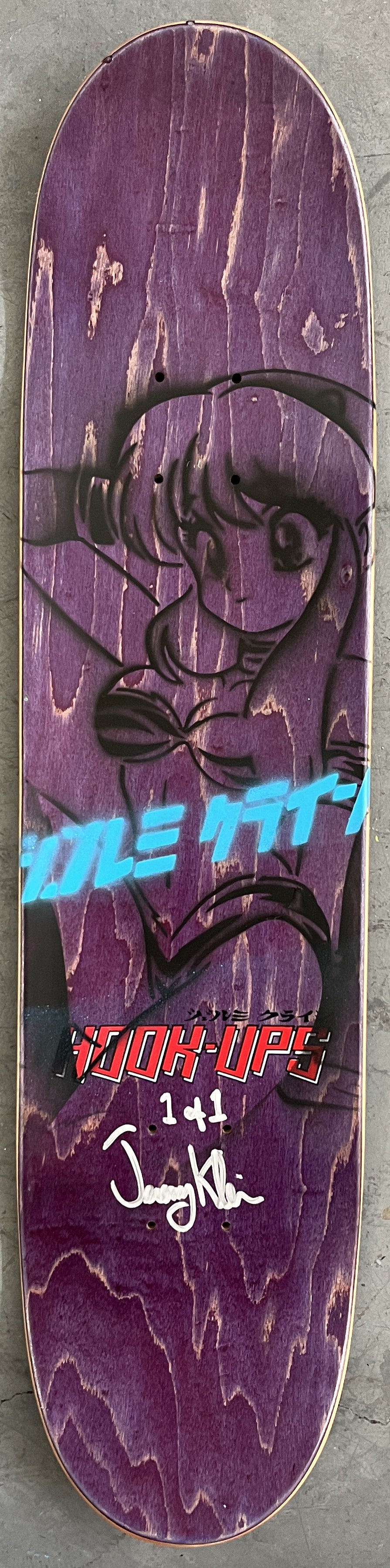 police girl 7.5 X 31.75 WHITE/PINK/RED ANODIZED MIXED PROCESS SIGNED 1 of 1