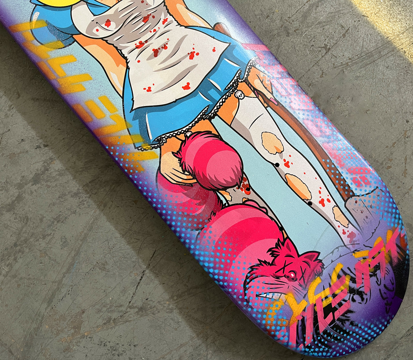 evil alice 8.5 X 32.25 LILAC GLITTER /PURPLE ANODIZED MIXED PROCESS SIGNED 1 of 1