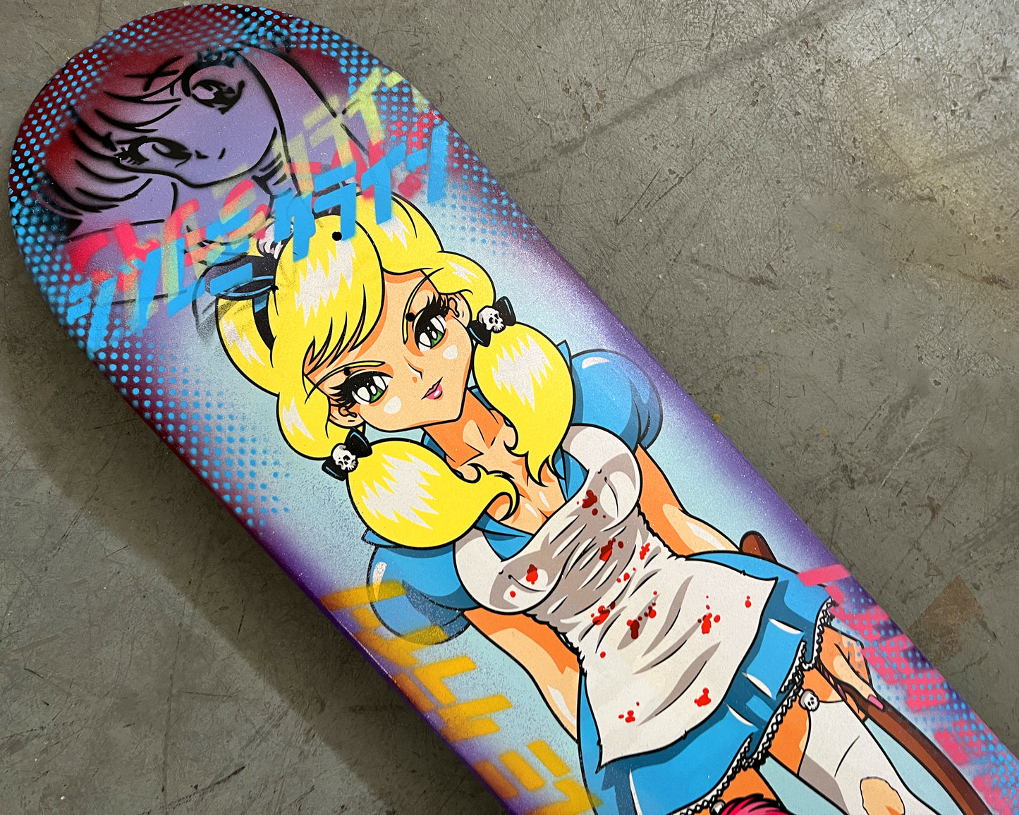 evil alice 8.5 X 32.25 LILAC GLITTER /PURPLE ANODIZED MIXED PROCESS SIGNED 1 of 1