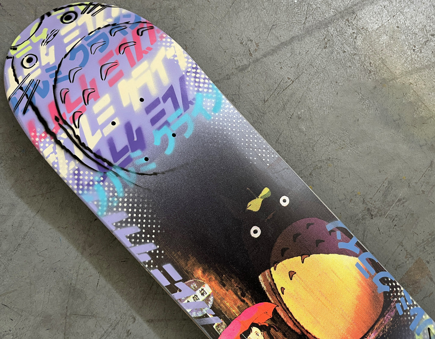 totoro collage 8.0 X 31.75 LILAC PURPLE MIXED PROCESS SIGNED 1 of 1