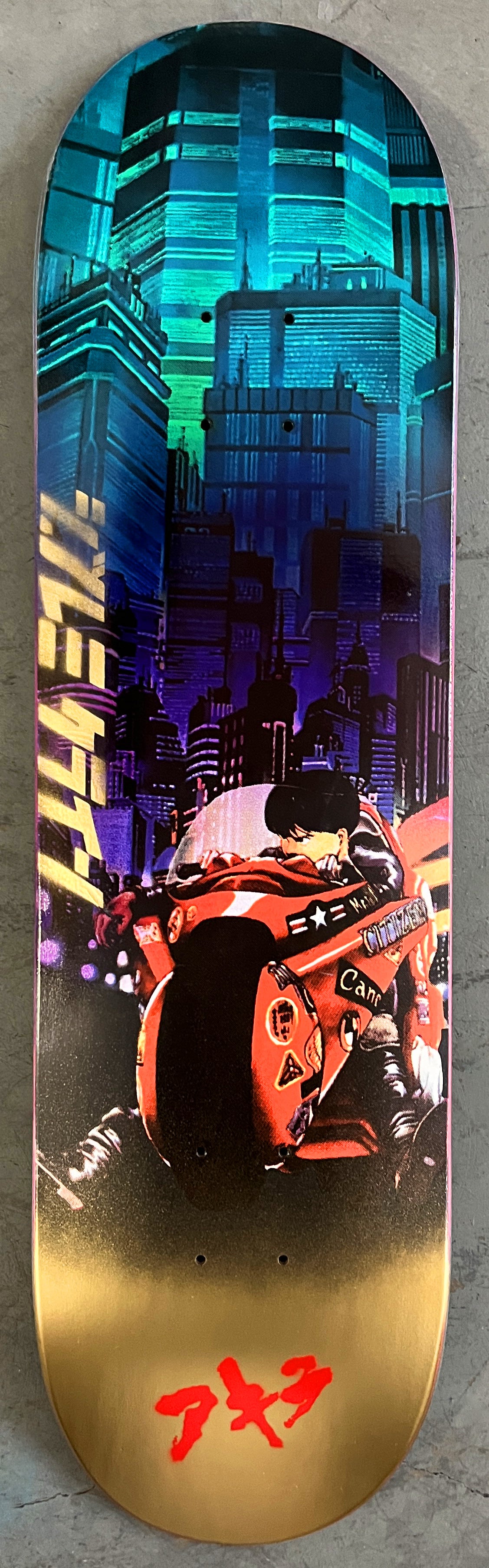 kaneda ANODIZED TEAL/PURPLE/GOLD 8.5 X 32.25 MIXED PROCESS 1 OF 1 SIGNED