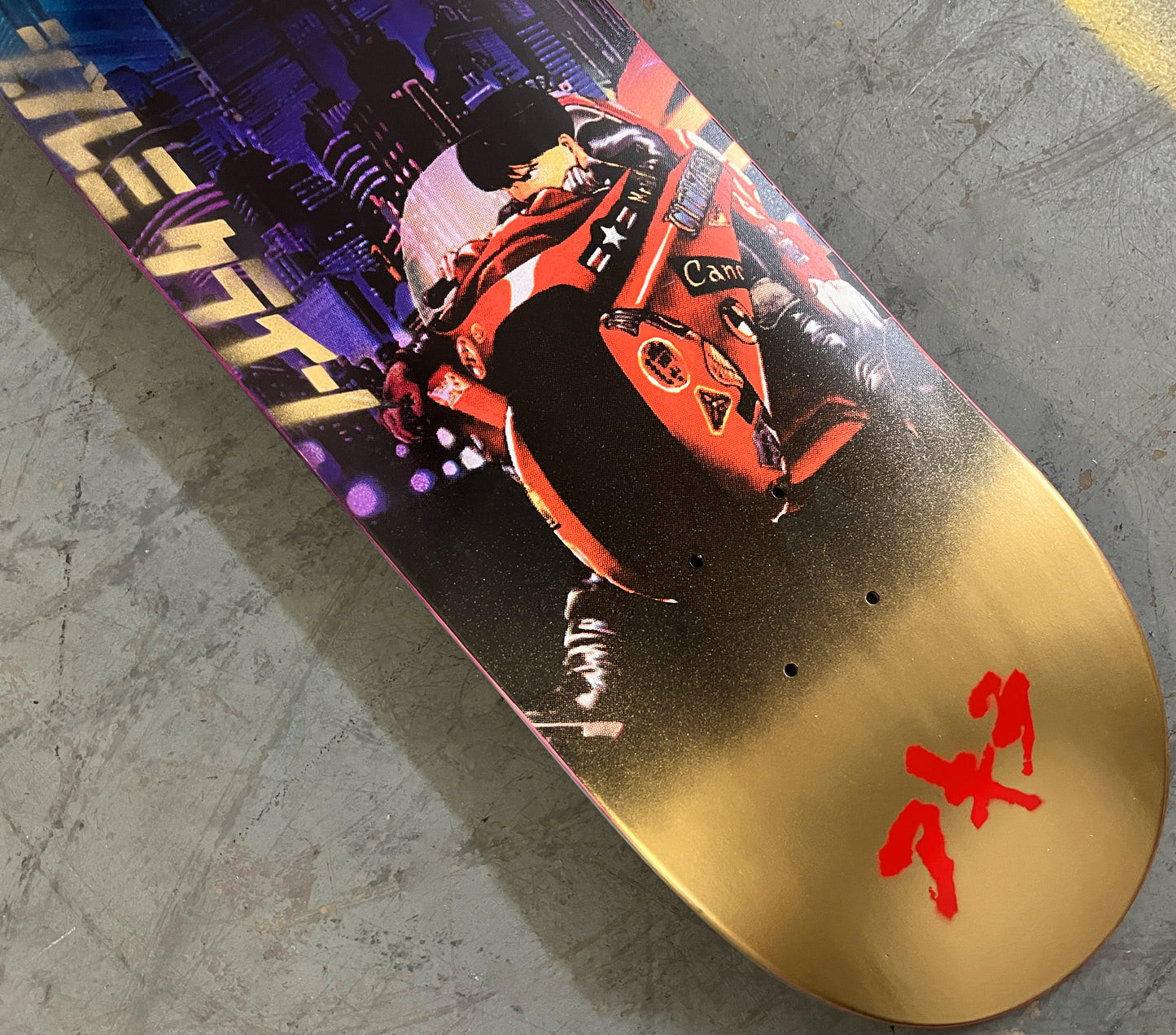 kaneda ANODIZED TEAL/PURPLE/GOLD 8.5 X 32.25 MIXED PROCESS 1 OF 1 SIGNED