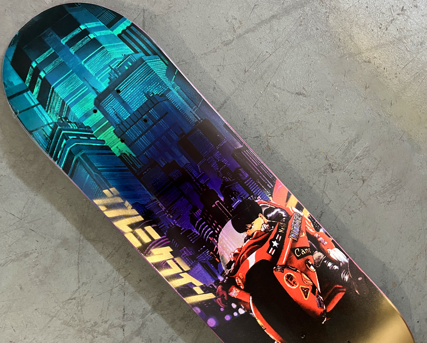 kaneda ANODIZED TEAL/PURPLE/GOLD 8.5 X 32.25 MIXED PROCESS 1 OF 1 SIGNED