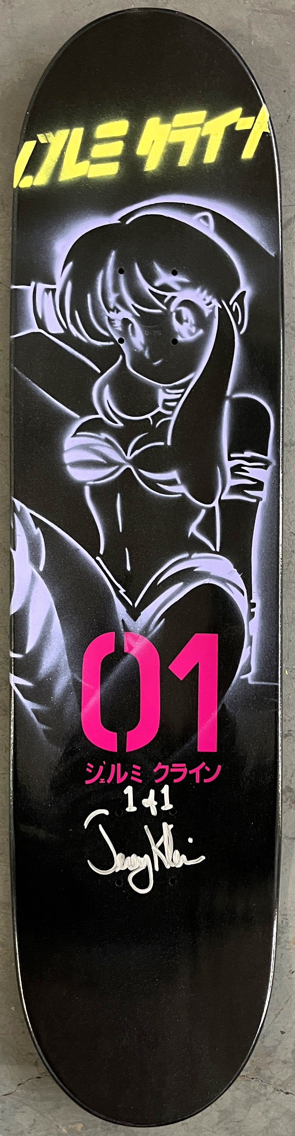 hatsune 8.25 X 32.25 MINT GREEN/PURPLE ANODIZED MIXED PROCESS SIGNED 1 of 1