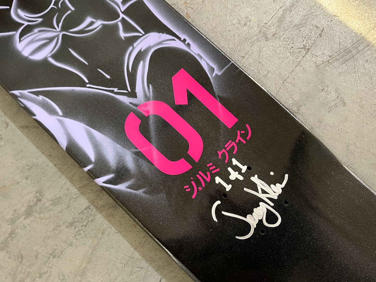 hatsune 8.25 X 32.25 MINT GREEN/PURPLE ANODIZED MIXED PROCESS SIGNED 1 of 1