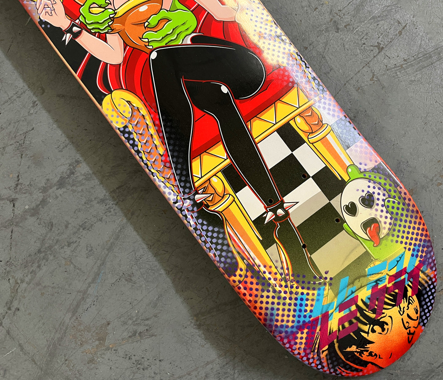 wowser 7.88 X 31.75 YELLOW/RED ANODIZED MIXED PROCESS SIGNED 1 of 1