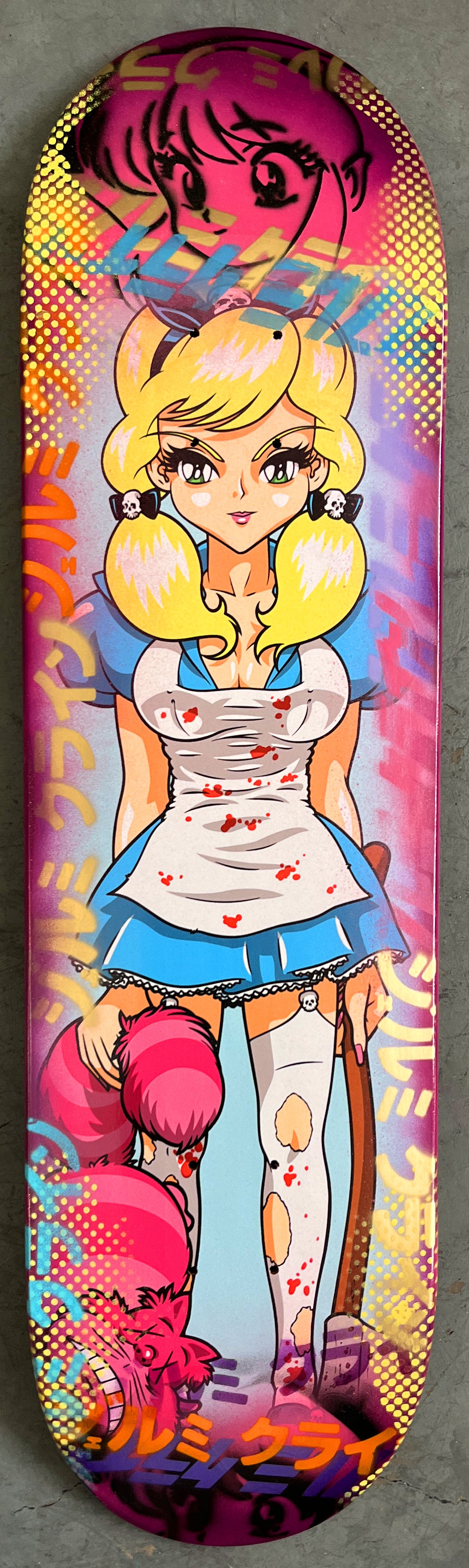evil alice 8.5 X 32.25 PINK/PURPLE ANODIZED MIXED PROCESS SIGNED 1 of 1