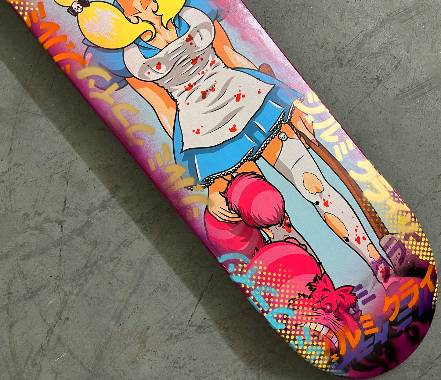 evil alice 8.5 X 32.25 PINK/PURPLE ANODIZED MIXED PROCESS SIGNED 1 of 1