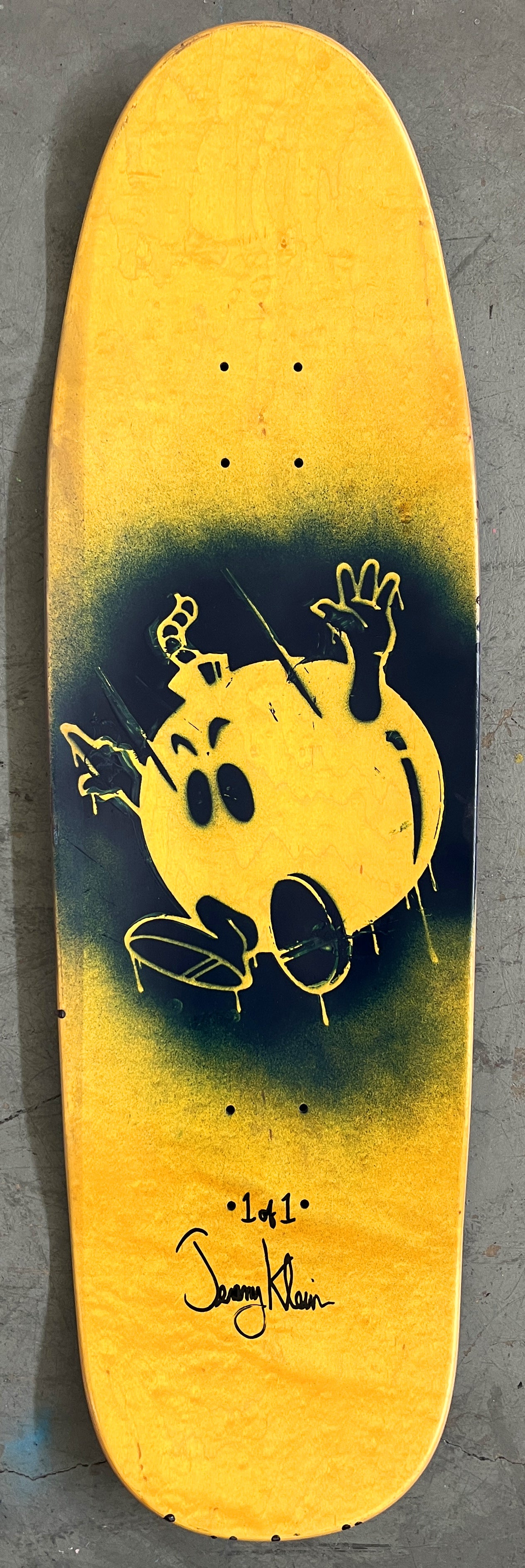 mario bombs HAND PAINTED 9.5 X 32.25 FRENCH BLUE MIXED PROCESS SIGNED 1 of 1